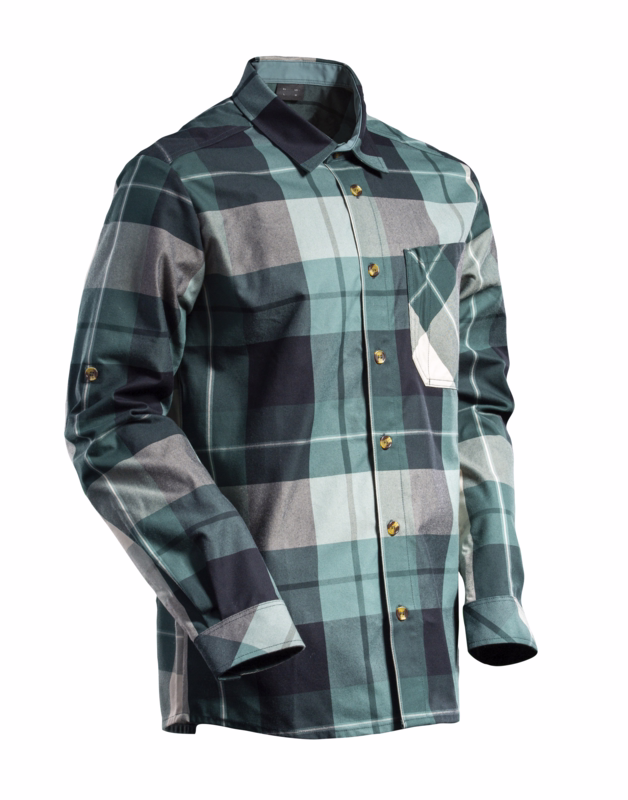 Arbejdsskjorte 22904 Skovgrøn tern, str. XL