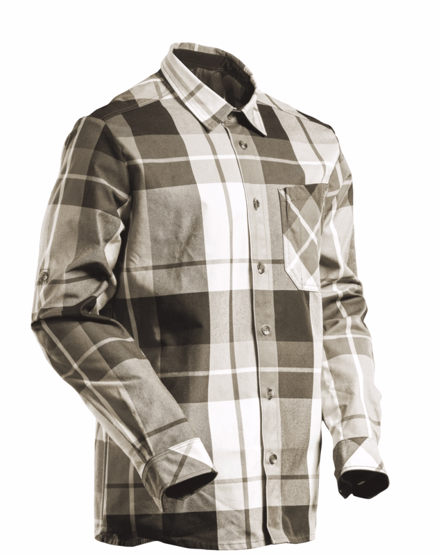 Arbejdsskjorte 22904 Mørk sand tern, str. XS