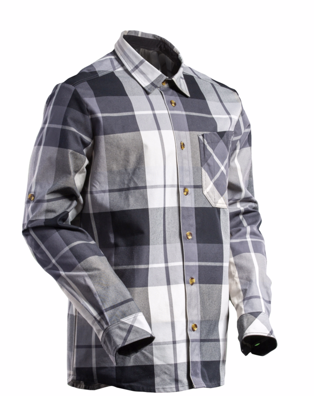 Arbejdsskjorte 22904 Stengrå tern, str. XS