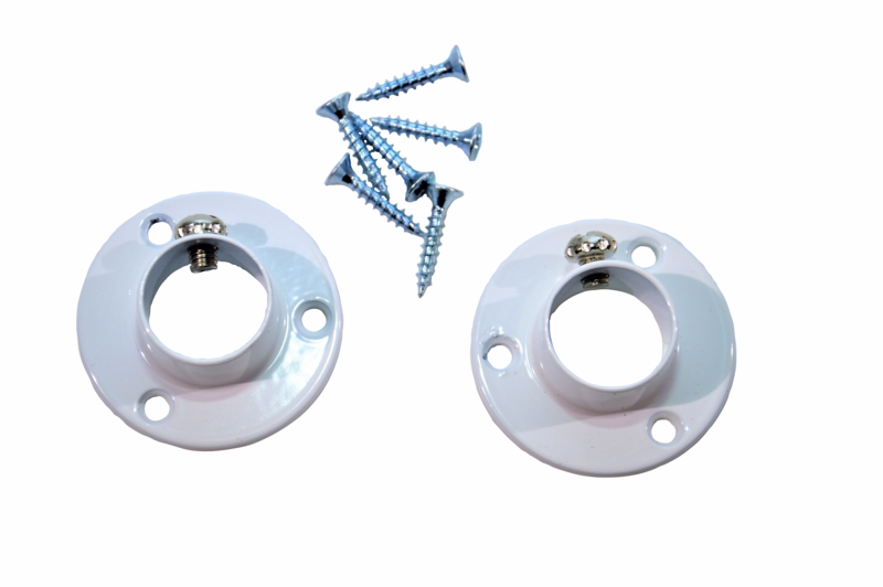 Rørflange hvid 19mm C527-07 á 2 stk