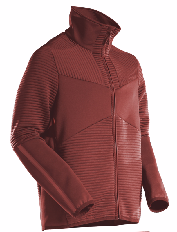 Fleecetrøje m/lyn 22503 Efterårsrød, str. XS