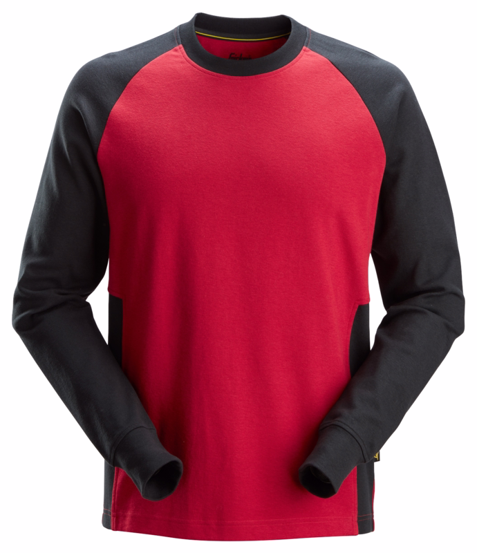 Sweatshirt 2840 Chilirød/sort, str. L