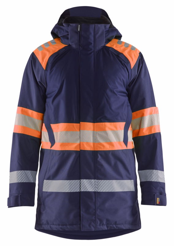 Vinterjakke 4485 Hi-vis Marineblå/Orange, str. XL