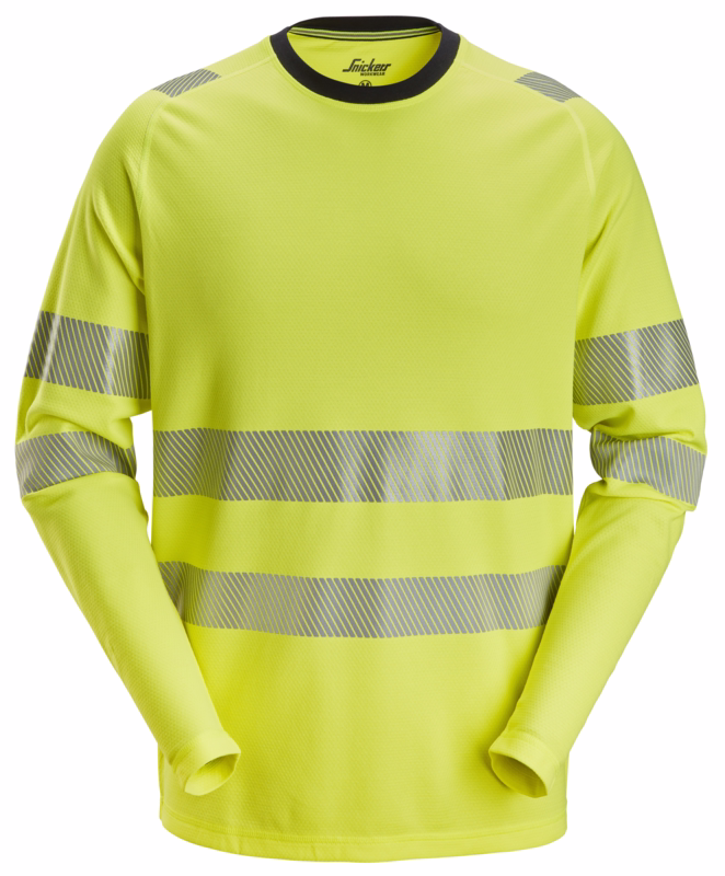 T-shirt Hi-vis L/Æ 2431 Sort/gul, str. 4XL