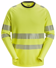 Snickers - T-shirt Hi-vis L/Æ 2431 Sort/gul