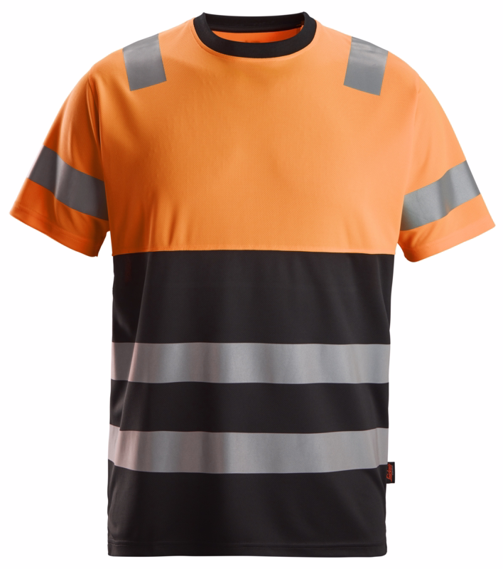 T-shirt Hi-vis 2535 Sort/orange, str. XS