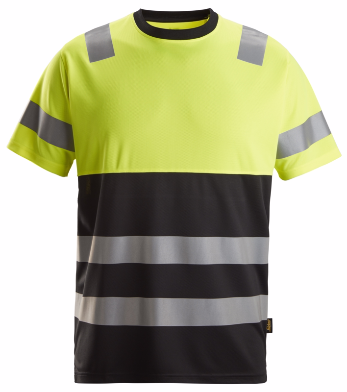T-shirt Hi-vis 2535 Sort/gul, str. L