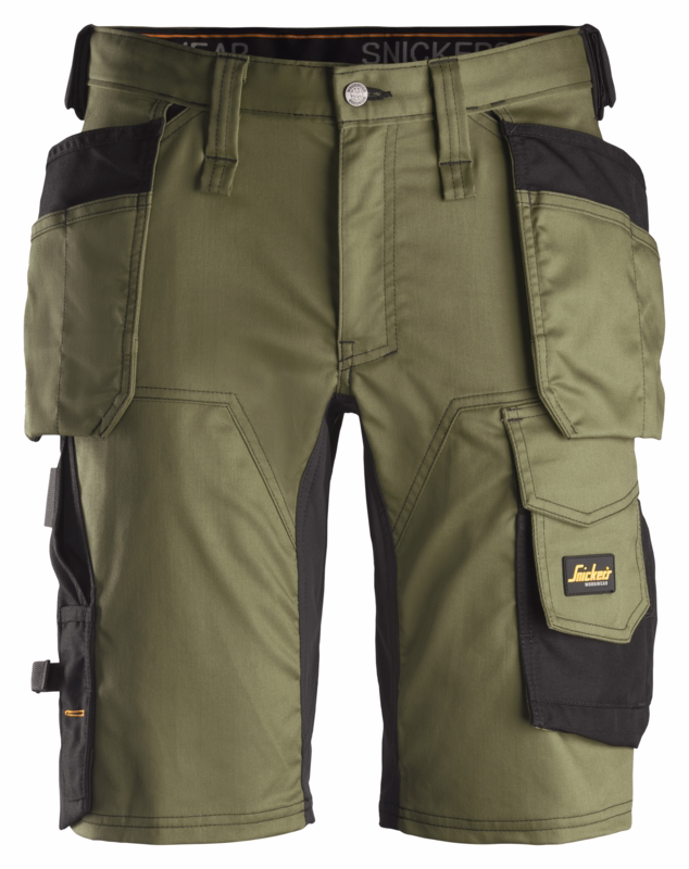 Arbejdsshorts 6141 Khakigrøn/sort, str. 64