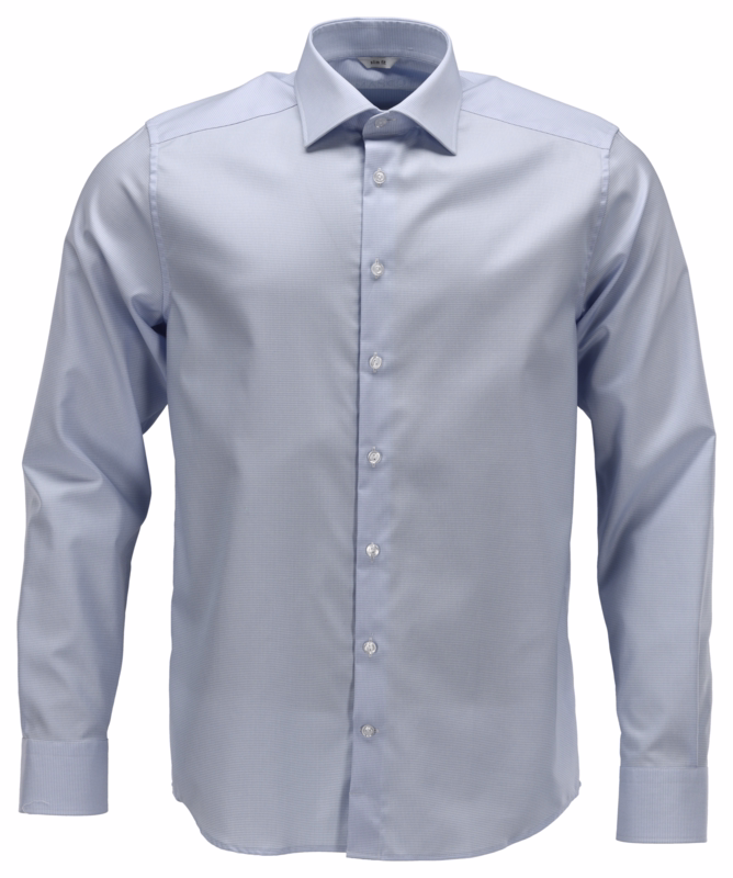 Skjorte Smal 22704 Lys blå/hvid ternet, str. 39