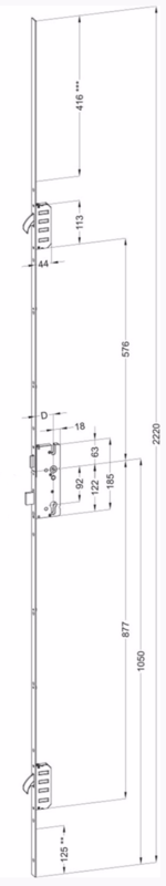 Stanglås FG25362 V D50 S25 PZ92 250-1450 GH1050