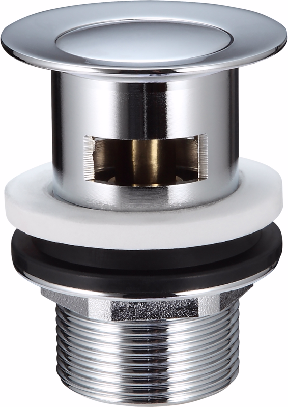 Push pop up bundventil krom 1 1/4" m/ventil