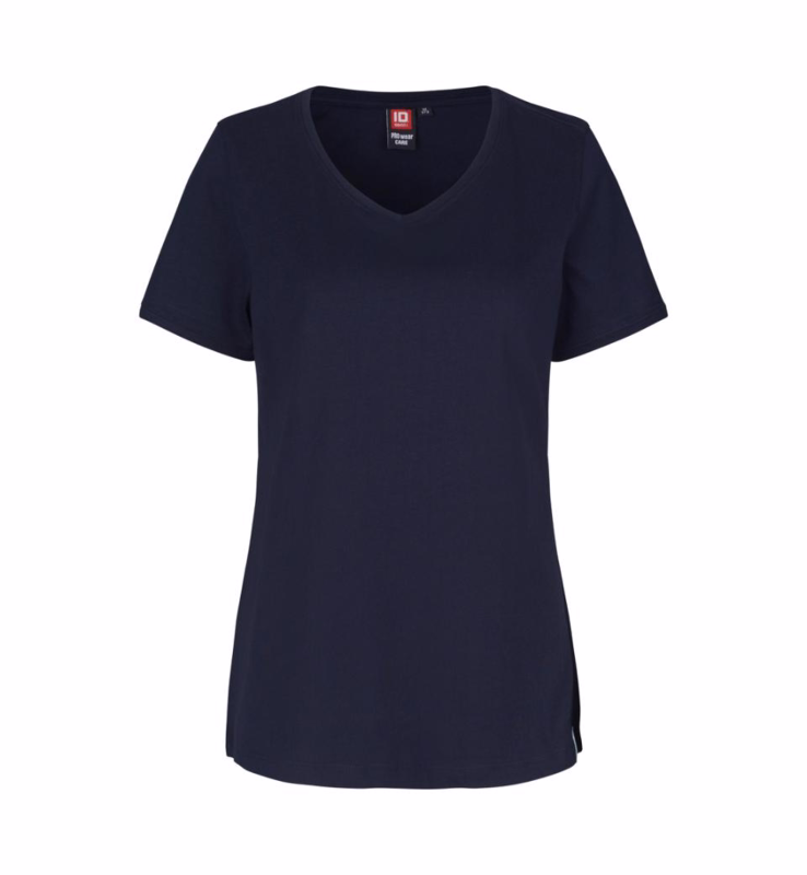 T-shirt V-hals 0373 Dame Navy, str. XS