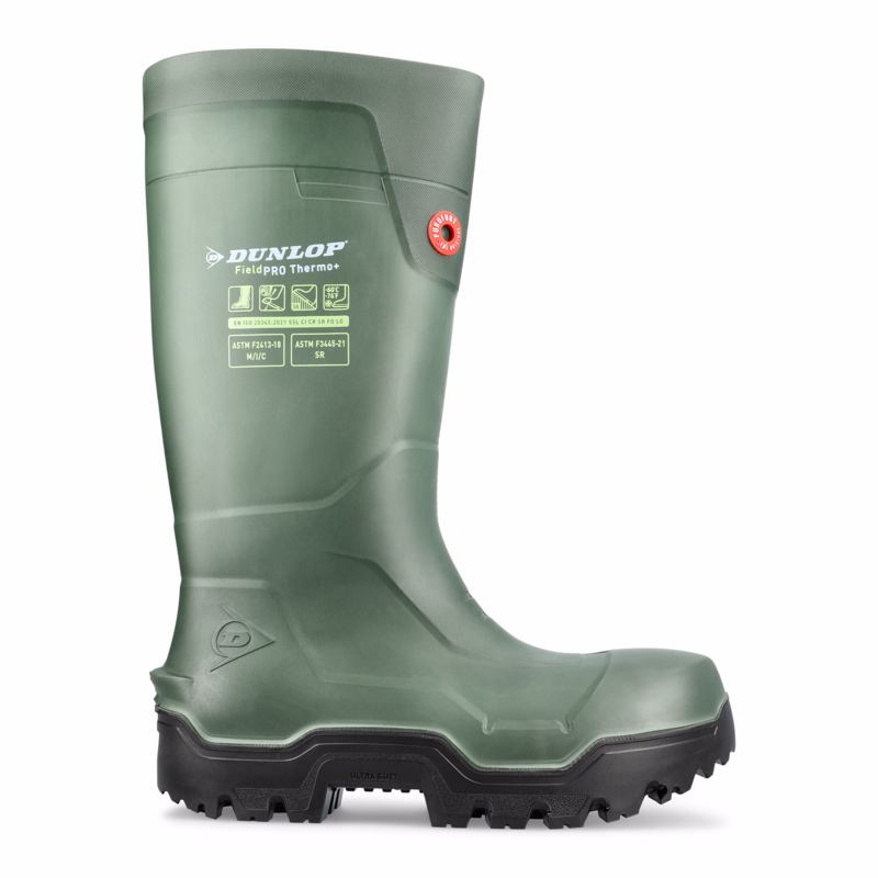 Sikkerhedsgummistøvle 611202 Fieldpro Thermo+ Green, str. 49