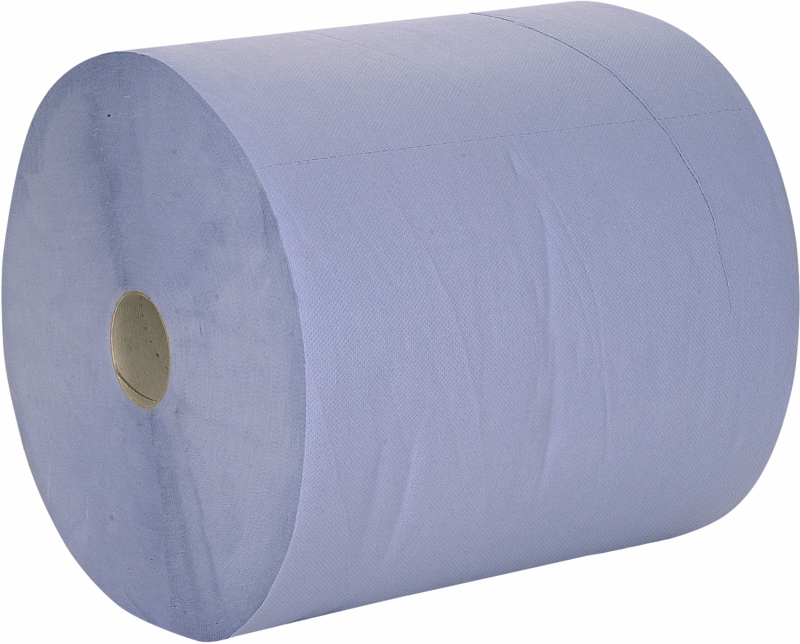 Aftørringspapir Værkstedsrulle 2-lag Blå 360 m, á 2 rul