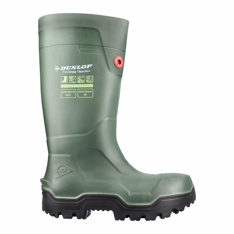 Sikkerhedsgummistøvle 611202 Fieldpro Thermo+ Green, str. 48