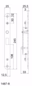 Assa Abloy - Sikkerhedsslutblik 1487-8 m/magnet
