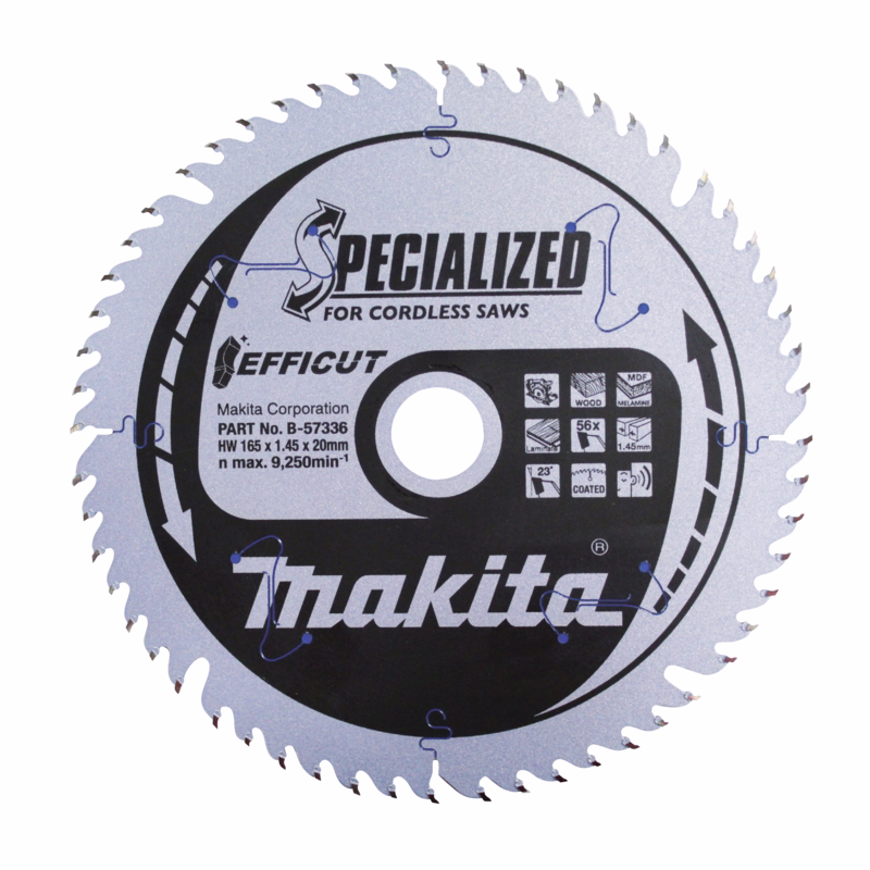 Rundsavklinge Ø165x1,45x20mm Z56W Træ