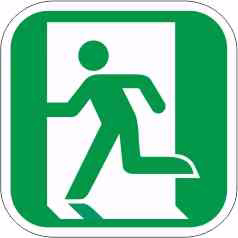 Pictogram flugtvej venstre 120x120mm