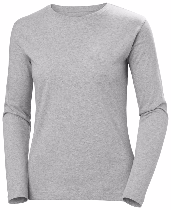 T-shirt L/Æ Dame Classic 79159 Grey melange, str. 3XL