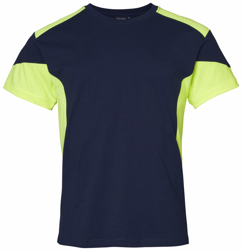 T-shirt 1000656 Navy/Hi-vis gul, str. S