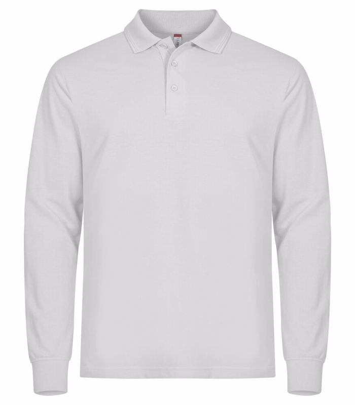 Poloshirt L/Æ 028252 Manhattan Hvid, str. 2XL