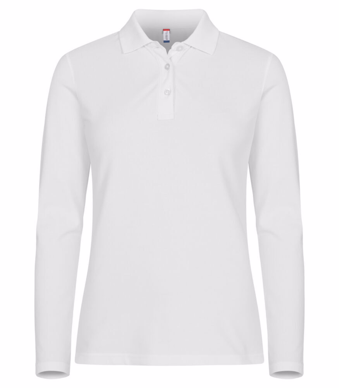 Poloshirt L/Æ 028263 Dame Premium Hvid, str. S