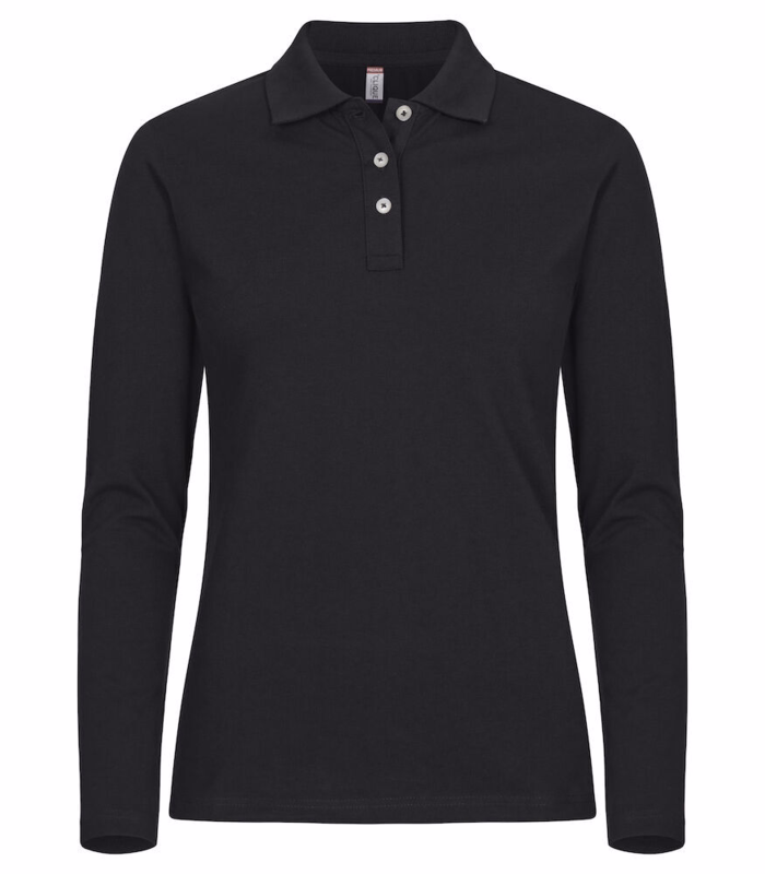 Poloshirt L/Æ 028263 Dame Premium Sort, str. 2XL