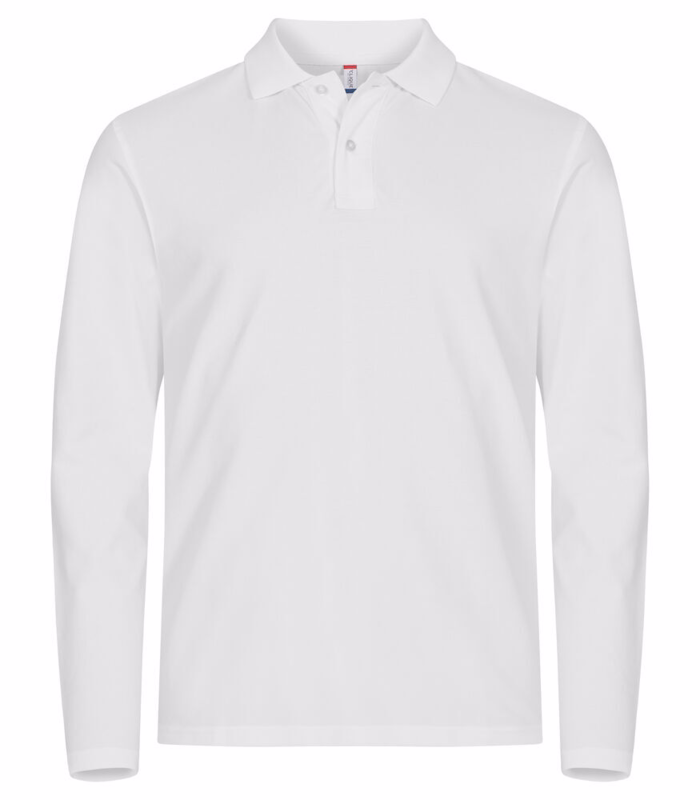 Poloshirt L/Æ 028262 Premium Hvid, str. S