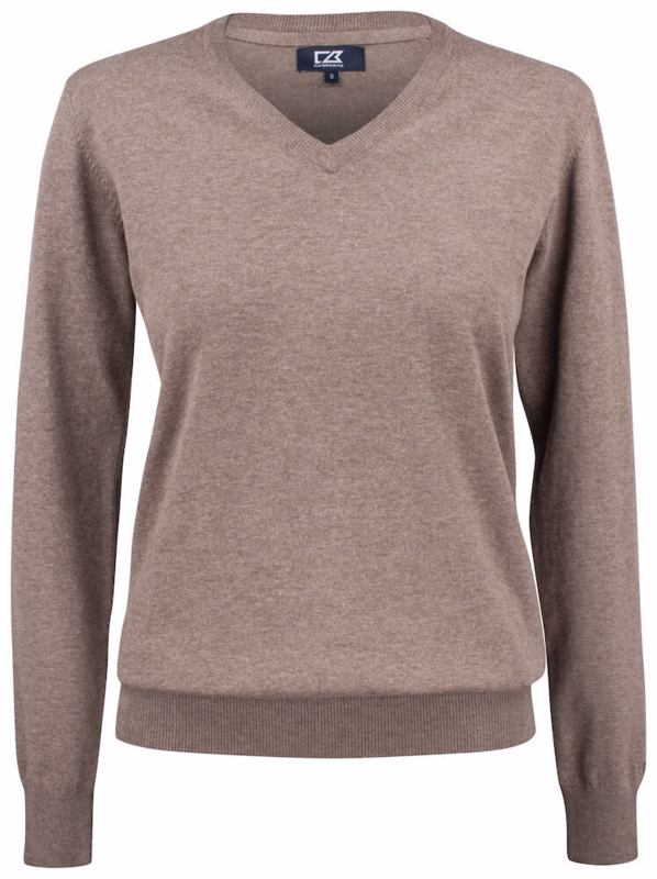 Sweater V-hals Dame Oakville 355419 Nougat str. XS