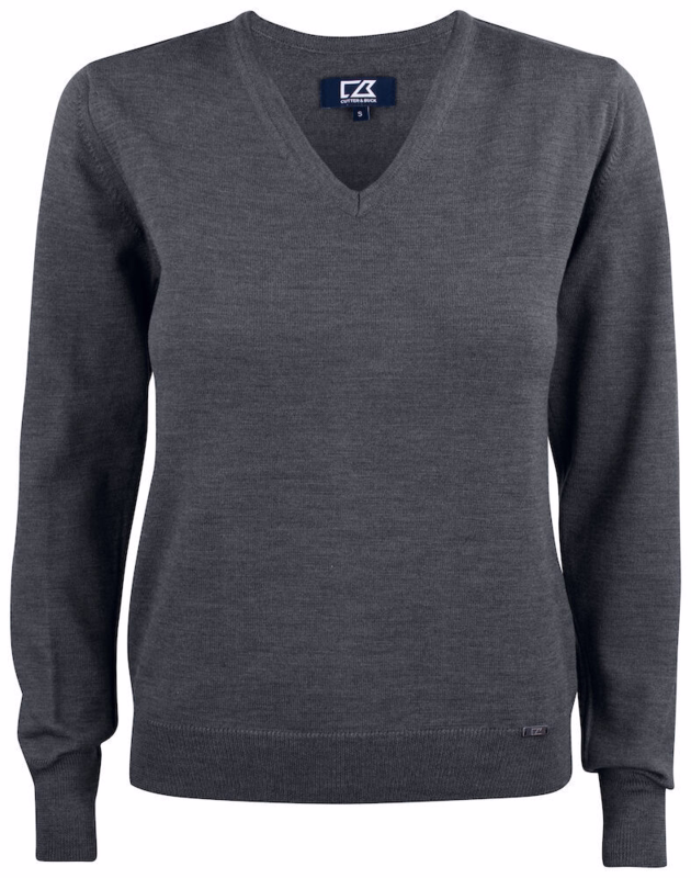 Striktrøje V-hals Dame Everett 355431 Antracit str. 2XL