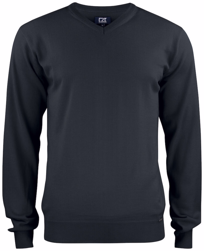 Striktrøje V-hals Everett 355430 Black str. 3XL