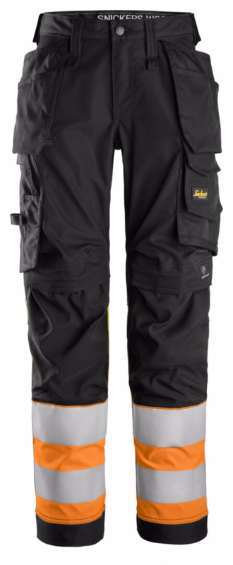 Arbejdsbuks Dame Hi-vis 6734 Sort/orange, str. 34