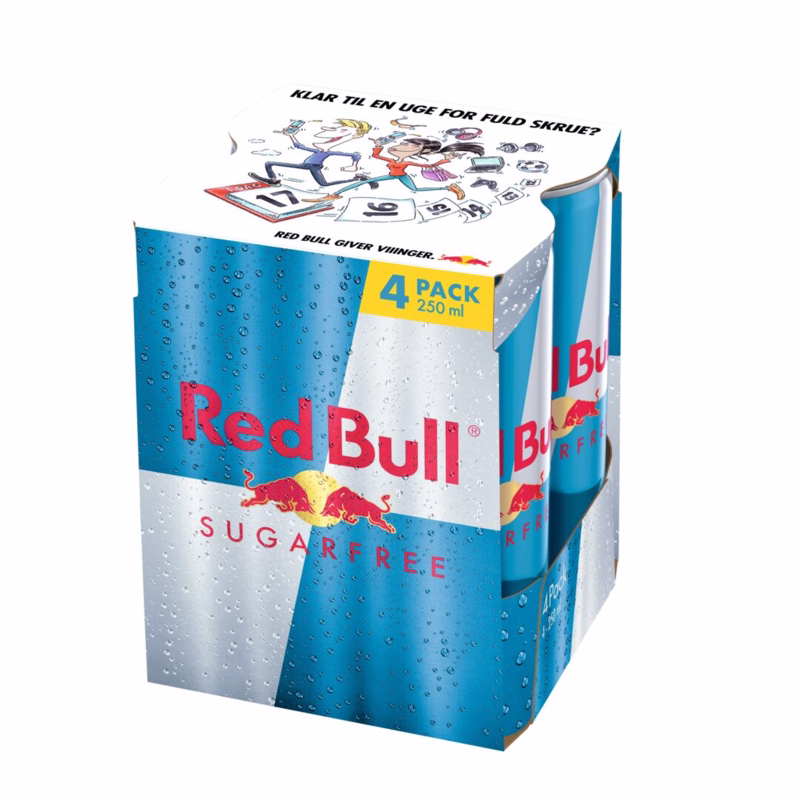 Red Bull Sugarfree 250ml 4-Pak inkl. pant A