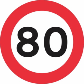   - Forbudstavle C55, 80 km