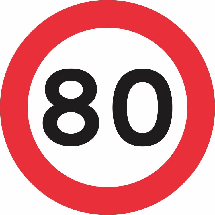 Forbudstavle C55 80 km