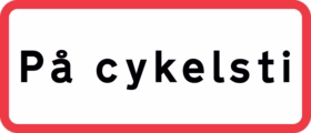   - Undertavle UA39.1 30x70 cm "På cykelsti"