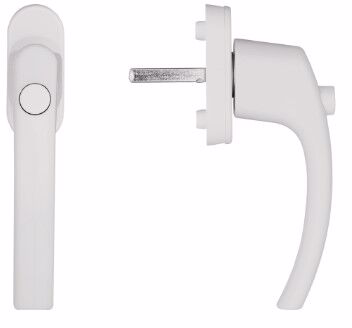 Paskvilgreb drejekip 90° m/trykknap 7x37mm Hvid 9016