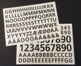 Renz - Selvklæbende foliebogstaver og -tal sort