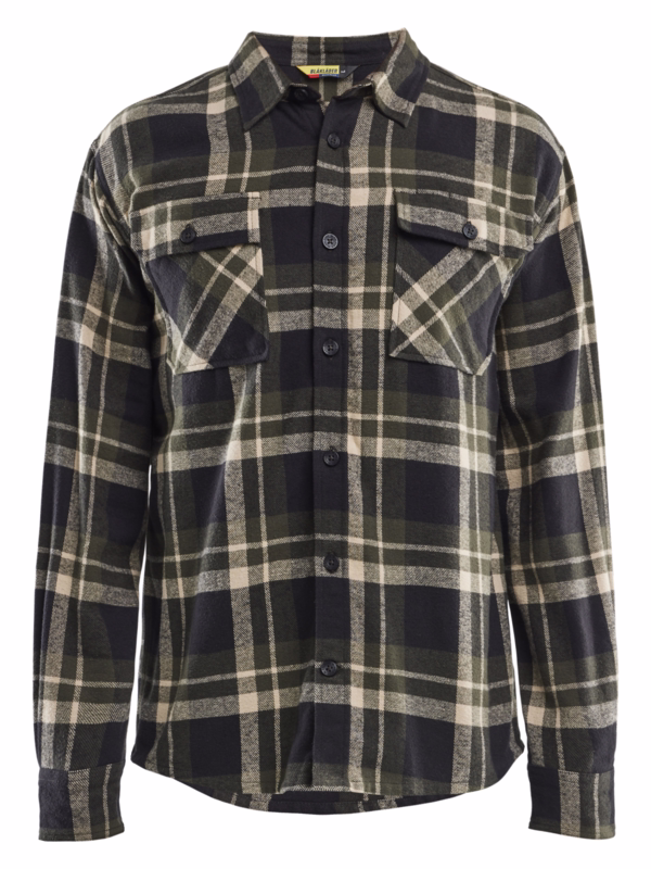 Arbejdsskjorte 3288 Skovgrøn/Sort, str. 4XL