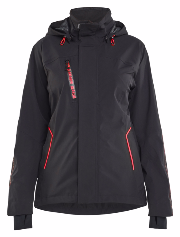 Skaljakke Dame 4403 Sort/rød, str. 2XL