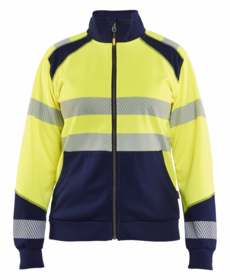 Blåkläder - Sweatshirt Dame Hi-vis m/lyn 3508 Gul/Marineblå