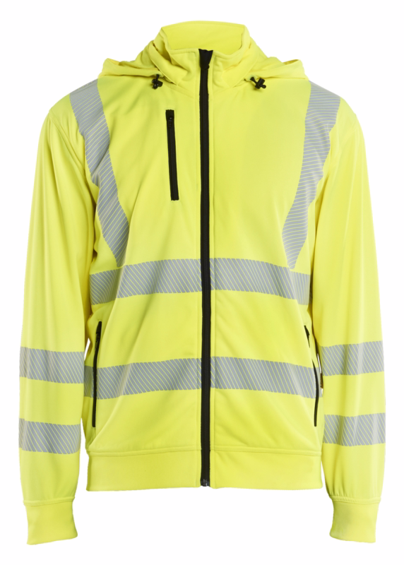 Sweatshirt m/aftagelig hætte Hi-vis 3573 gul, str. 2XL