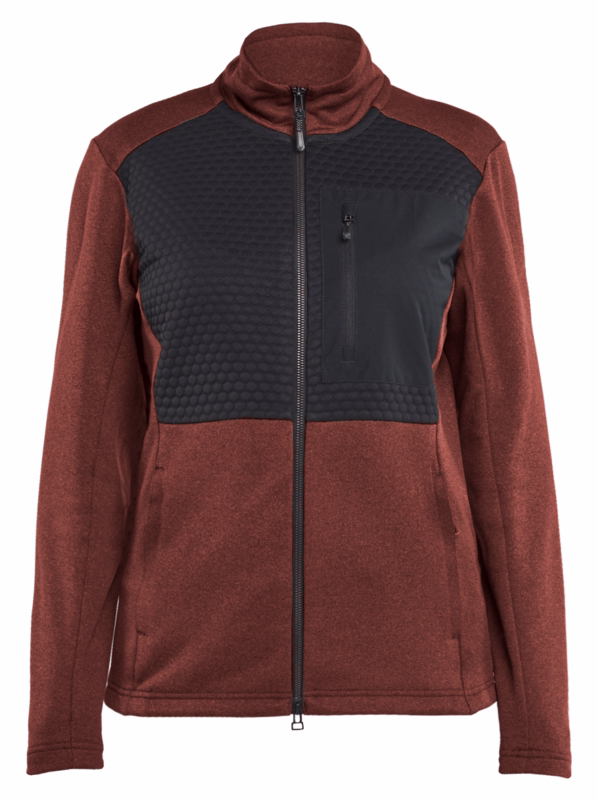 Sweatshirt m/lyn Dame 3549 Brændt Rød/Sort, str. XL