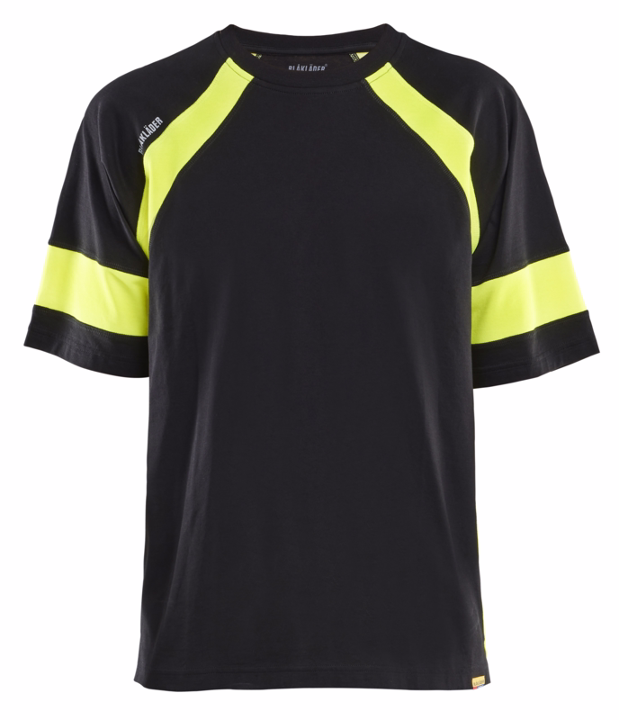 T-shirt 3523 Sort/Gul, str. 7XL