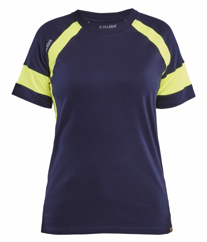 T-shirt Dame 3524 Marineblå/gul, str. XS