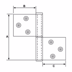 IPA - Vindueshængsel grå 90mm V s.t. 11174 + 10mm 11166