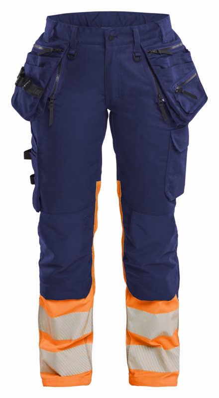 Arbejdsbuks Dame Hi-vis 7030 Marineblå/orange, str. C38