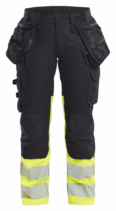 Arbejdsbuks Dame Hi-vis 7030 Sort/gul, str. D18