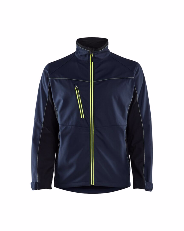 Softshell jakke 4950 Hi-vis Mørk Marineblå/Gul, str. XL