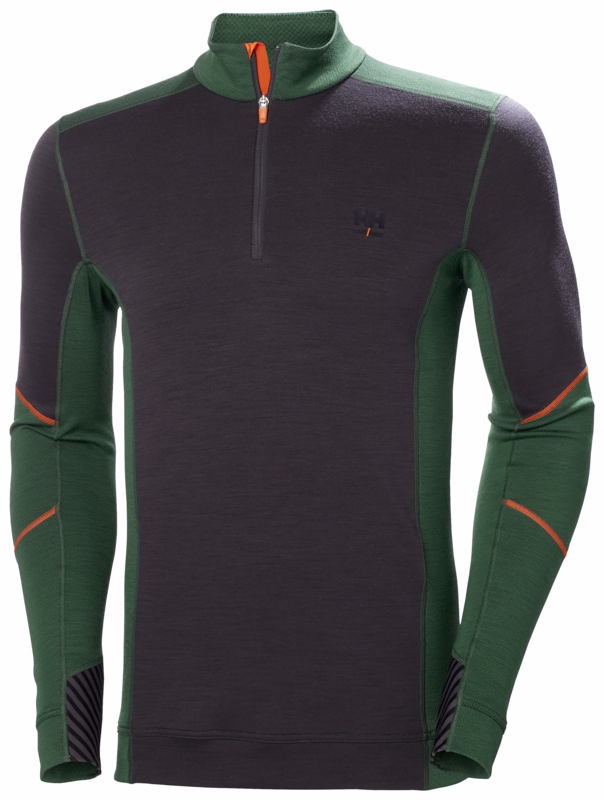 Undertrøje L/Æ Lifa m/lyn 75107 Green/ebony, str. 2XL